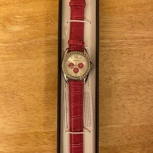 Manhattan Watch By Croton Genuine Leather Pink Ladies Watch